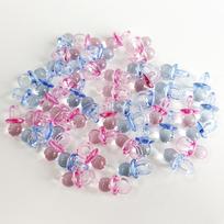 50Pcs Transparent Acrylic Mini Pacifier Baby Shower Girl Boy Birthday Holiday Party Table Decoration Supplies Game Decoration L