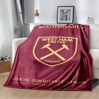 West Ham United The Hammers Logo Flannel Throw Blanket Soft Warm Sofa Bed Cover Premier League Football Fan Nap Blanket Gift For Soccer Supporter 80cm x 120cm
