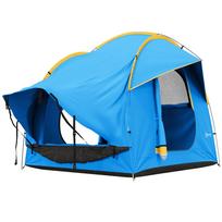 Car Tent Camping Tent, 3 Doors, Weather-Resistant, 239cm x 210cm x 210cm, Orange + Blue 239 x 210 x 210 cm mėlyna