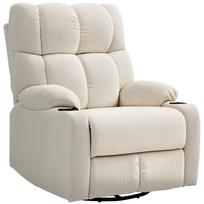 Relax Chair with Footrest, Reclining Chair, Swivel, Up to 150 kg, Steel Frame, 88x96x108cm, Beige 88 x 96 x 108 cm smėlis