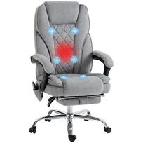 Ergonomic Office Chair with Massage Function, Footrest, Swivel, Rolling, Grey 72 x 67 x 119 cm pilka
