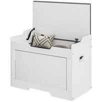 103 Liter Storage Chest, Storage Bench with Safety Hinge, Seat Cushion, for Various Rooms, White 75 x 40 x 56 cm balta