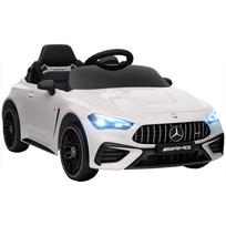 Elektrinis automobilis vaikams, „Mercedes“ dizainas, 12V varikliai, nuotolinio valdymo pultelis, LED žibintai, muzika, vaikams nuo 3 iki 6 metų, baltas 99 x 55 x 43 cm balta