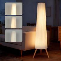 LED Floor Lamp Living Room Dimmable Wood with Tripod, Floor Lamp with Foot Switch, 46 x 46 x 153 cm, White 46 x 46 x 153 cm balta