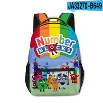 Skaičiukai Animacinis Mokyklinė Kuprinė Vaikų Kuprinė Darželio Kuprinė Skaitmeninė Pilno Spaudimo Trend Backpack