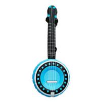 Pripučiamas balionas bandža instrumentas nešiojami pripučiami žaislai PVC scenos rekvizitas Havajų vakarėliui paplūdimio ir muzikos tema dekoracija 1pc black
