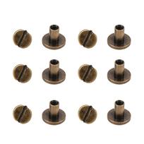 120 rinkinių Čikagos varžtai 9,5x8mm PASIDARYK PATS Be atplaišų Žalvario Išlenktos Išvaizdos Plokščia Galvutė Galvanizuota Oda Kniedės Įrankis antikvarinės žalvario spalvos