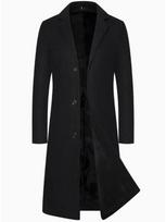 2025 Elegant Men's Long Cotton Windbreaker: Stylish Slimming Coat for Spring & Autumn S (US) juoda