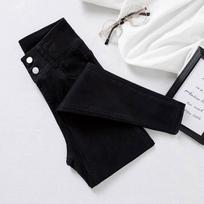 Blue-Gray High-Waisted Skinny Bootcut Jeans for Women: Fleece-Lined, Thickened, Slimming, Tapered Leg – 2022 Autumn/Winter Collection. 31 for 65-70kg juoda