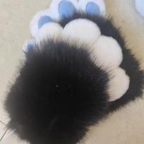 Cartoon Cosplay Costume Gloves Furry Squeaky Kig Plush Cat Paw Gloves Warm Fursuit Kigurumi Cat Claw Mittens Cosplay Props gray