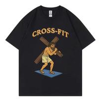 Jesus Funny Christian Gym Meme T-shirt Fashion Vintage Short Sleeve T-shirt Men's Women Clothing Casual Cotton TShirt Streetwear S įvairiaspalvis