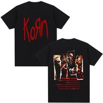 Korn Europe Tour 2026 Merch T Shirt Metal Gothic Rock Band T Shirts Men Women Cotton Oversized Short Sleeve T-shirt Streetwear S įvairiaspalvis