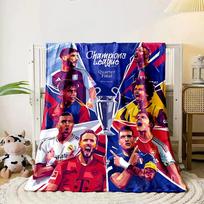 Vibrant illustration of football players and trophy in Champions League. for all seasons blanket lunch break throw gift 80cm x 120cm