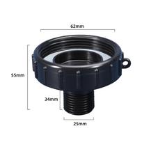 IBC Garden Hose Adapter Threaded Hose Connector Water Pipe Adapter Adapter Set 1-piece set black