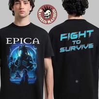 Epica 2025 Exclusive US Tour Merch Fight To Survive Two Sided Unisex T-Shirt XXL
