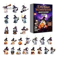 Christmas Countdown With Gifts Halloween Advent Calendar 2026, 24-Day Box with 2D For Children Flat Hanging Pendant, Spooky Collectible Decor for Tree I