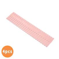 4vnt/komplektas Plastikiniai stalčių pertvaros baltos ir rožinės spalvos stalčių pertvaros Tinklelio skirstytuvai, naudojami apatiniams rūbams klasifikuoti Kojinės Kosmetika Stalo reikmenys 37*7cm rožinė