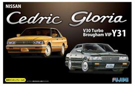 Fujimi Models Series 182 Nissan V30 Turbo Brougham VIP Y31 Plastic Model Kit with Window Frame Masking Stickers ID182 1/24 Inch-Up No. Cedric/Gloria