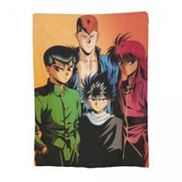 Yuyu Hakusho Squad Manga Hiei Kurama Yusuke Urameshi Blankets Flannel Throw Blanket Throw Blankets for Bedroom Throws Bedspread Size: 75*100cm, Weight: 230 GSM