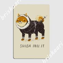 Shiba Inu It Metal Sign Personalized Mural Painting Living Room Cinema Living Room Tin Sign Poster 20X30CM