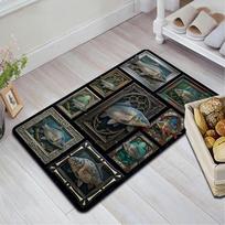 Fish Art Collection Pattern Rug Floor Mat for Living Room or Bedroom Soft and Comfortable Carpet a Gift for Birthday and Holiday. 40x60cm( 15x23in ) įvairiaspalvis