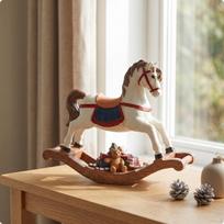 Horse Figurine with Rocking Base Festive Tabletop Decoration for Collectors,