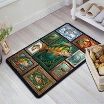Fish Art Collection Pattern Rug Floor Mat for Living Room or Bedroom Soft and Comfortable Carpet a Gift for Birthday and Holiday. 40x60cm( 15x23in ) įvairiaspalvis