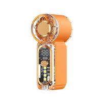 Rechargeable Mini Handheld Fan with Light Turbo Fan Portable USB Fan  Summer oranžinė