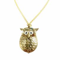 Classic Pocket Watch Keychain Owl Shape Necklace Clock Hang Watch  For Unisex Adults Children