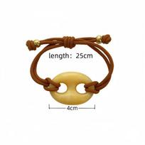Resin Animal Pig Nose Bracelet Adjustable Handmade Rope Jewelry Stylish Gift for Girls Women Casual Wear A1