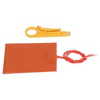 Silikoninė guminė šildymo pagalvėlė Plona Aukštos dielektrinės stiprybės Saugus Lanksti šildymo kilimėlis 12V 20W 250℃ Silicone Rubber yellow