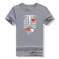 Womens Skeleton Baby Pregnant Xray Rib Cage Halloween Costume TShirt Pregnancy AnnounceUnisext Aesthetic Clothes Wife Funny Tees S