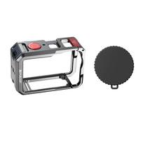 ABUO-PULUZ Dual Opening Metal Camera Cage For DJI Osmo Action 6 Protection Frame With Integrated Silicone Lens Cap