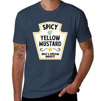 Spicy Yellow Mustard Tshirt Novelty Print Casual Tee Shirt S