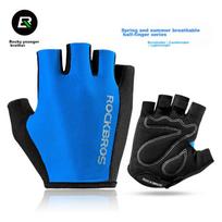 ROCKBROS Cycling Gloves Half Finger Gloves for Men And Women, Non-Slip Breathable Mountain Bike Riding Equipment Bicycle Gloves Blue XXL