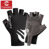 Bicycle Gloves, Half-Finger Mountain Bike Road Bike Shock-Absorbing Gloves, Spring Summer Outdoor Sports Fitness Gloves, Black L Size
