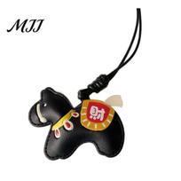Good Luck Bag Charm Pendant Imitation Leather Little Horse Fullness Small Decoration Symbol Multi-Use Car Hanger Keychain juoda