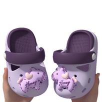 Children's Flip-flops for Girls, Anti-slip Head Cover with Breathability, Boys' Beach Shoes 18-19 violetinė