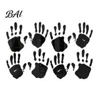 Acrylic Palm Print Stickers 8Pcs Halloween Handprint Mirror Wall Stickers, 3D Blood Decals, Removable Scary Creepy Window Clings Art Decor for Living