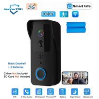 1080P 5G 2.4G WiFi Video Doorbell Smart Outdoor Wireless Intercom Waterproof Wireless Camera Ringing Bell (as the picture,EU Plug)