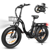 20 Inch Folding City Electric Bike ESKUTE D202 48V20.8Ah Battery Electric Bicycle 20 Inch Fat Tires 80KM Max Range 25KM/H-40KM/H Outdoor Riding E-Bike juoda
