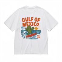 Trend Slight Stretch Comfy Classic T-Shirt Cactus Surfing Design Tee S