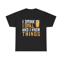 I Drink And I Grill Funny Shirt BBQ Graphic Funny Beers Unisex Heavy Cotton Tee XXL