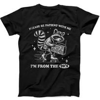 Raccoon 90s Roller Skate And Radio Music Funny Gift Black T Shirt 213 S