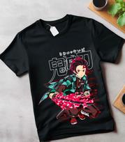 Demon Slayer Tanjiro Nezuko T-Shirt Kimetsu No Yaiba Manga Horror Shirt All Size XXL
