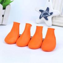 Waterproof Dog Shoes Durable Balloon Rubber Anti-slip Pets Boots Pet Paw Protectors for Small Dog Chihuahua Large Dogs 4Pcs (orange,S) oranžinė