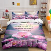 Floral Bedding Set with Lamentations 3:25 Bedding set (1 duvet cover, 2 pillowcases, duvet not included) 135x200cm