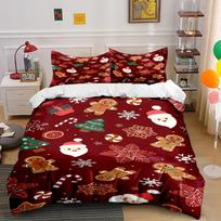 Christmas Bedding Set with Gingerbread Print Bedding set (1 duvet cover, 2 pillowcases, duvet not included) 135x200cm