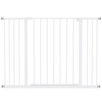 Dog Gate Pet Safety Gate Stair Barrier Pressure Mount Adjustable 76-82/86-97/101-107 cm, White 107 x 2 x 76 cm