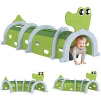 Crocodile Design Kids Play Tunnel for Ages 3-6 Crawl and Climb 194 x 88 x 92 cm žalia